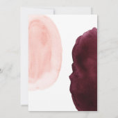 Burgundy Blush Waterverf Geometric Baby shower Kaart (Achterkant)
