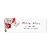 Burgundy Blush Waterverf Poppies | Retouradres Etiket (Voorkant)