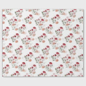 Burgundy Blush  Waterverf Rozen Patroon Cadeaupapier (Vlak)