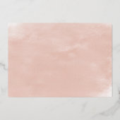 Burgundy & Blush Waterverf Trouw Goud RSVP Folie Uitnodiging (Achterkant)