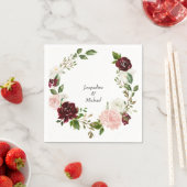 Burgundy & Blush Weddenschap Aangepaste namen Cock Servet (Insitu)