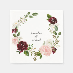 Burgundy & Blush Weddenschap Aangepaste namen Cock Servet
