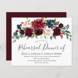 Burgundy Blush Wedding Rehearsal Dinner Invitation