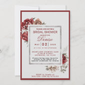 Burgundy, Blush, White Roses Engagement Party Kaart (Voorkant)