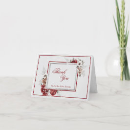 Burgundy Blush & White Roses Wedding Gift Bedankt