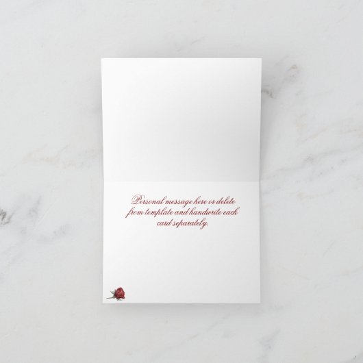 Burgundy Blush & White Roses Wedding Gift Bedankt (Binnen)