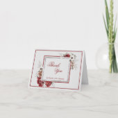 Burgundy Blush & White Roses Wedding Gift Bedankt (Voorkant)