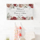 Burgundy Blush & White Roses Wedding Spandoek (Insitu)