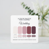 Burgundy Blush Winter Bruiloftspalet 2026 Kaart (Staand voorkant)