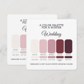 Burgundy Blush Winter Wedding Palette 2026 Card Kaart (Voorkant / Achterkant)