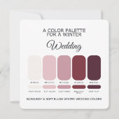 Burgundy Blush Winter Wedding Palette 2026 Card Kaart (Achterkant)