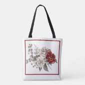 Burgundy Blush & Witte Rozen Moeder van de Bruideg Tote Bag (Achterkant)