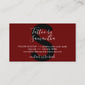 Burgundy Body Art Aftercare Instructions Tattoo Visitekaartje (Voorkant)