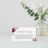 Burgundy Boho-baby shower Informatiekaartje (Staand voorkant)