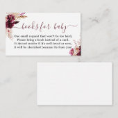 Burgundy Boho-baby shower Informatiekaartje (Voorkant / Achterkant)