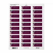 Burgundy boho bloem hart retouradres sticker (Full Sheet)