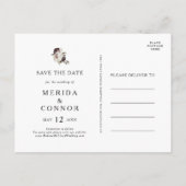 Burgundy Boho Bloemen Save The Date Ansichtkaart Uitnodiging Briefkaart (Achterkant)