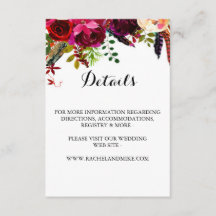 Burgundy Boho - Details Card