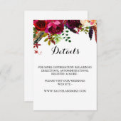 Burgundy Boho - Details Card Informatiekaartje (Voorkant / Achterkant)