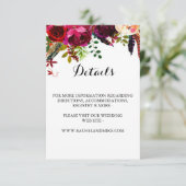 Burgundy Boho - Details Card Informatiekaartje (Staand voorkant)