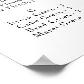 Burgundy Boho Floral Alfabetical Seat Chart Poster (Hoek)