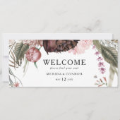Burgundy Boho Floral Hanging Seating Chart Header (Voorkant)