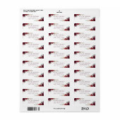 Burgundy boho floral rustic return address etiket (Full Sheet)
