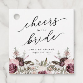 Burgundy Boho Floral Vrijgezellenfeest Bedankjes Labels