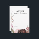 Burgundy Boho Floral Wedding Advice Card Advieskaart<br><div class="desc">Deze bruine boho floral bruiloft is perfect voor je elegante bohemen bruiloft. Met moderne stoffige roos waterverf bloemen,  donkere groen,  inclusief het aanraken van pony's,  vlinder en wazige roze,  is het zeker dat je het uiterlijk kunt voltooien dat je wilt.</div>