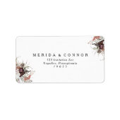 Burgundy Boho Floral Wedding RSVP Adresetiketten Etiket (Voorkant)