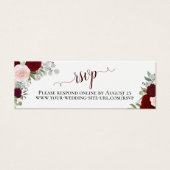 Burgundy Boho Floral Wedding RSVP Online Kaart (Voorkant)