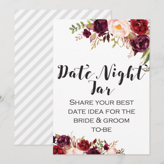 Burgundy Boho Flower Sign 5x7" Kaart (Voorkant / Achterkant)