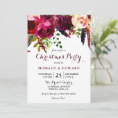 Burgundy Boho Flowers Kerstfeest Kaart (Staand voorkant)