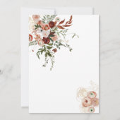 Burgundy Boho Goud Bloemige  Bewaar de Data Kaart (Achterkant)