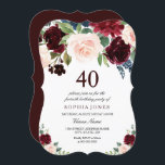 Burgundy Boho Waterverf Blush 40th Birthday Party Kaart<br><div class="desc">Burgundy Boho Waterverf Blush 40th Birthday Party Invitation Bekijk passend collectie in Niche en Nest Store We hebben ook veel andere uitnodigingen en collecties.</div>