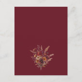 Burgundy Boho Wildflowers QR Code Wedding Details Informatiekaartje (Achterkant)