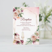 Burgundy Boho Wine Waterverf Floral Kaart (Staand voorkant)