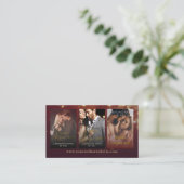 Burgundy Bokeh Romance Book Series Author Visitekaartje (Staand voorkant)
