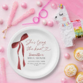 Burgundy Boog Ze Knoopt De Knoop Bruidsmeisjesfees Papieren Bordje (Feest)