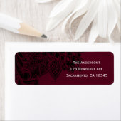 Burgundy Bordeaux Black  Lace Wedding Etiket (Insitu)