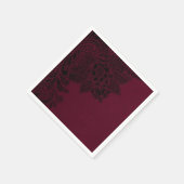 Burgundy Bordeaux Black  Lace Wedding Servet (Hoek)