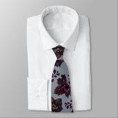 Burgundy Bordeaux Dusty Blue Elegant Wedding Stropdas (Gebonden)