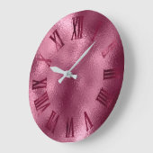 Burgundy Bordeaux Glass Minimal Roman Numbers Grote Klok (Hoek)