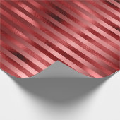 Burgundy Bordeaux Red Stripes Lines Monochrom Cadeaupapier (Hoek)