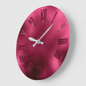 Burgundy Bordeaux Ruby Minimal Roman Numbers Grote Klok (Hoek)