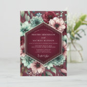 Burgundy Botanical Dream Wedding Kaart (Staand voorkant)