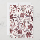 Burgundy Botanical Elegance Wedding Invitation Kaart (Achterkant)
