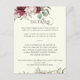 Burgundy Botanical Floral — Kaart met details