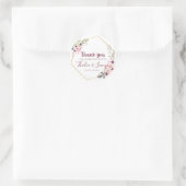 Burgundy Botanical Wedding Favor Classic Round Ronde Sticker (Tas)