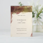 Burgundy Botanische Save the Date | Herfst Aquarel (Staand voorkant)